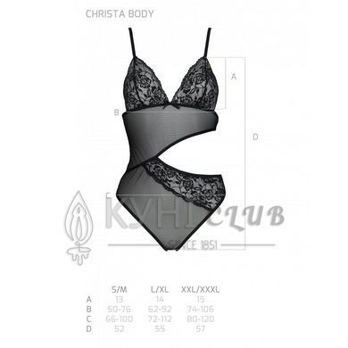 Боди с ажурным лифом Christa Body black L/XL &mdash; Passion 103651 фото