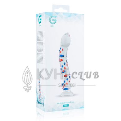 Скляний дилдо з вигинами і малюнком Gildo Glass Dildo No. 3 102325 фото