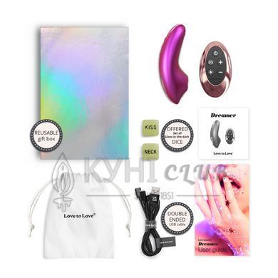 Вакуумний кліторальний стимулятор Love To Love DREAMER &ndash; IRIDESCENT BERRY, пестощі язичком, пульт 110160 фото