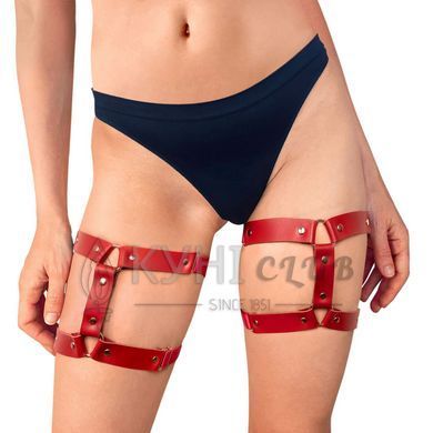 Гартеры на ногу из натуральной кожи Art of Sex - Kristina Leg Garters (2 шт), цвет Красный 105072 фото