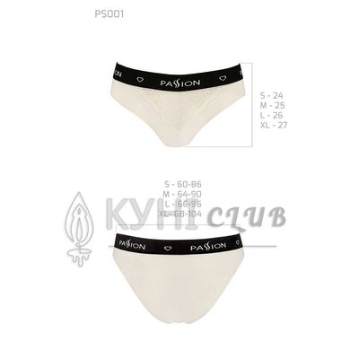 Трусики з широкою гумкою і мереживом Passion PS001 PANTIES L, ecru 102158 фото