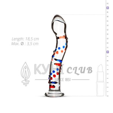 Скляний дилдо з вигинами і малюнком Gildo Glass Dildo No. 3 102325 фото