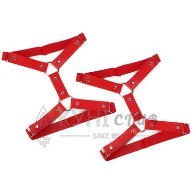 Гартеры на ногу из натуральной кожи Art of Sex - Kristina Leg Garters (2 шт), цвет Красный 105072 фото