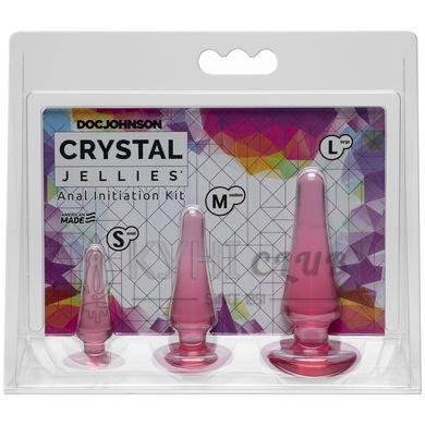 Набір анальних пробок Doc Johnson Crystal Jellies Pink, макс. діаметр 2см - 3см - 4см 108740 фото