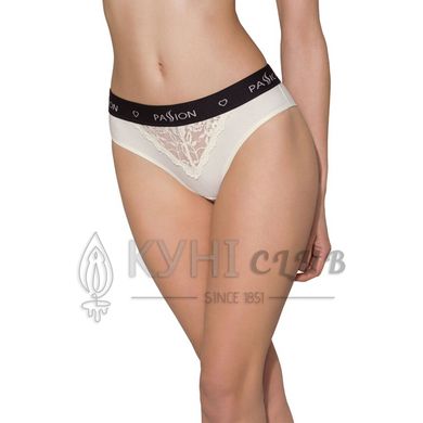 Трусики з широкою гумкою і мереживом Passion PS001 PANTIES L, ecru 102158 фото