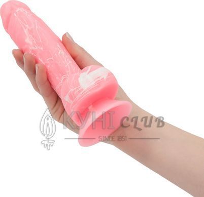 Светящийся в темноте фаллоимитатор ADDICTION - BRANDON - 7.5" - PINK G.I.D. /W PB, 19 см, силикон 102414 фото