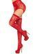 Комплект Leg Avenue Lace thigh highs & garterbelt, One Size, червоний, панчохи та пояс з пажами 110092 фото 2