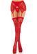 Комплект Leg Avenue Lace thigh highs & garterbelt, One Size, червоний, панчохи та пояс з пажами 110092 фото 5