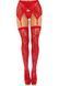 Комплект Leg Avenue Lace thigh highs & garterbelt, One Size, червоний, панчохи та пояс з пажами 110092 фото 4