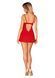 Пеньюар Obsessive Ingridia chemise & thong M/L, червоний, сорочка, стрінги 107058 фото 7