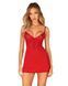 Пеньюар Obsessive Ingridia chemise & thong M/L, червоний, сорочка, стрінги 107058 фото 1