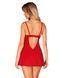 Пеньюар Obsessive Ingridia chemise & thong M/L, червоний, сорочка, стрінги 107058 фото 2