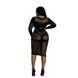 Платье-бодистокинг Moonlight Plus Model 03 XL-XXXL Black, миди, длинный рукав 106157 фото 2