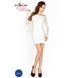 Бодістокінг Passion BS025 white, сукня-сітка, спущене плече, довгий рукав 101483 фото 1