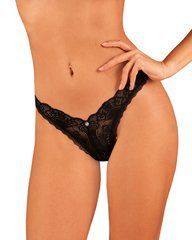 Мереживні стрінги Obsessive Donna Dream thong M/L Black, низька посадка 106642 фото