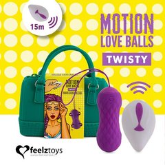 Вагинальные шарики с массажем и вибрацией FeelzToys Motion Love Balls Twisty с пультом ДУ, 7 режимов 108613 фото