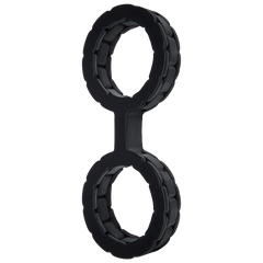 Наручники з силікону Doc Johnson The Cuffs Large - Black, добре тягнуться, для рук і для ніг 109219 фото