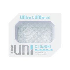 Унісекс-стимулятор Tenga UNI Diamond, білий, із зубчастим рельєфом, лубрикант у комплекті 107824 фото