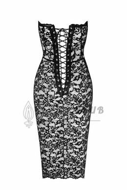 Сукня Noir Handmade F301 Catalyst, M, black, міді, мереживо, відкриті плечі, шнурівка на спині 108242 фото