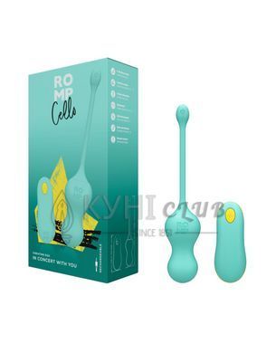 Віброяйце для точки G з пультом керування Romp Cello Light Teal, водонепроникне 106761 фото