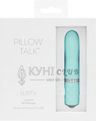 Розкішний вібратор PILLOW TALK - Flirty Teal з кристалом Сваровські, гнучка голівка 100015 фото