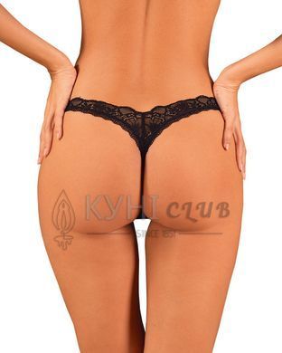Кружевные стринги Obsessive Donna Dream thong M/L Black, низкая посадка 106642 фото