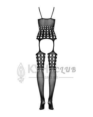 Бодістокінг Obsessive Bodystocking G310 S/M/L, топ, панчохи, підв&rsquo;язки, круглі вирізи 105220 фото