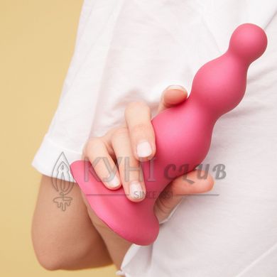 Насадка для страпона Strap-On-Me Dildo Plug Beads Framboise Metallic XL 107009 фото