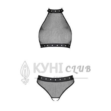 Білизна з відкритим доступом Passion MOONLIGHT SET XXL/XXXL black, топ, стрінги 106323 фото
