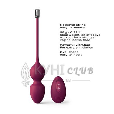 Вагінальні кульки Dorcel LOVE BALLS PLUM, вібрації та рухи внутрішньої кульки, пульт ДК 105332 фото