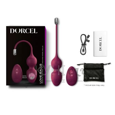 Вагінальні кульки Dorcel LOVE BALLS PLUM, вібрації та рухи внутрішньої кульки, пульт ДК 105332 фото