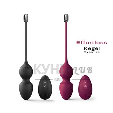 Вагінальні кульки Dorcel LOVE BALLS PLUM, вібрації та рухи внутрішньої кульки, пульт ДК 105332 фото