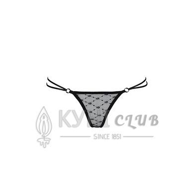 Трусики на зав'язочках з боків Passion Exclusive ZITA THONG L/XL, black 101637 фото