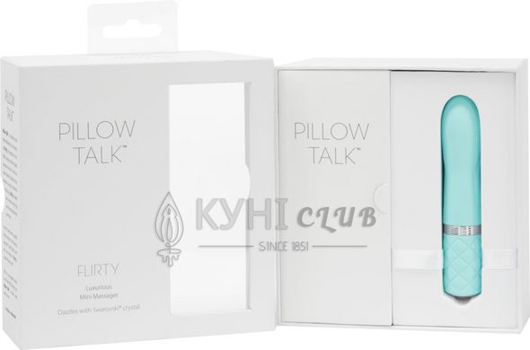 Розкішний вібратор PILLOW TALK - Flirty Teal з кристалом Сваровські, гнучка голівка 100015 фото