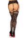 Колготки-чулки Leg Avenue French Rose Backseam Garter Belt Stockings, черные, One Size, с доступом 110093 фото 3