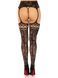 Колготки-чулки Leg Avenue French Rose Backseam Garter Belt Stockings, черные, One Size, с доступом 110093 фото 2