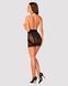 Полупрозрачная сорочка с открытой грудью Obsessive Lacrisia chemise XL/2XL, черная, с чокером 105272 фото 4