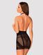 Полупрозрачная сорочка с открытой грудью Obsessive Lacrisia chemise XL/2XL, черная, с чокером 105272 фото 2
