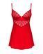 Пеньюар Obsessive Ingridia chemise & thong XL/2XL, червоний, сорочка, стрінги 107059 фото 3