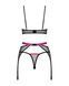 Комплект Obsessive Novenes 3-pcs set, XL/2XL, прозрачный лиф на косточках, стринги, пояс 109673 фото 5