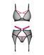 Комплект Obsessive Novenes 3-pcs set, XL/2XL, прозрачный лиф на косточках, стринги, пояс 109673 фото 4