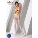 Еротичні колготки-бодістокінг Passion S003 white, імітація мереживних панчіх та трусиків 101134 фото 2