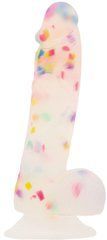 Фалоімітатор з конфетті ADDICTION - PARTY MARTY 7.5&Prime;I, 19 см, Конфетті 102416 фото
