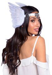 Повязка на голову с крыльями Leg Avenue Feather headband White, перья и натуральная кожа 106027 фото