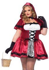 Еротичний костюм Червоної шапочки Leg Avenue Gothic Red Riding Hood 1X&ndash;2X, сукня, накидка 107146 фото