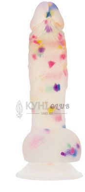 Фалоімітатор з конфетті ADDICTION - PARTY MARTY 7.5&Prime;I, 19 см, Конфетті 102416 фото