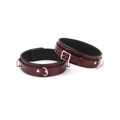 Фіксатори для стегон Liebe Seele Wine Red Thigh Cuffs S Size, натуральна шкіра 107456 фото