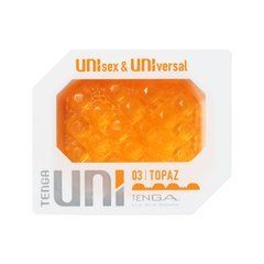 Унісекс-стимулятор Tenga UNI Topaz, помаранчевий, рельєф у вигляді горбків, лубрикант у комплекті 107825 фото