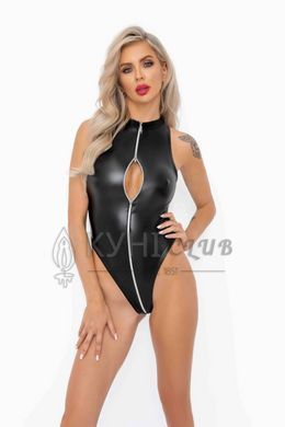 Боді з мокрим ефектом Noir Handmade F294 Powerwetlook bodysuit with front zipper, S 108193 фото