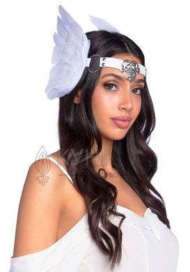 Повязка на голову с крыльями Leg Avenue Feather headband White, перья и натуральная кожа 106027 фото